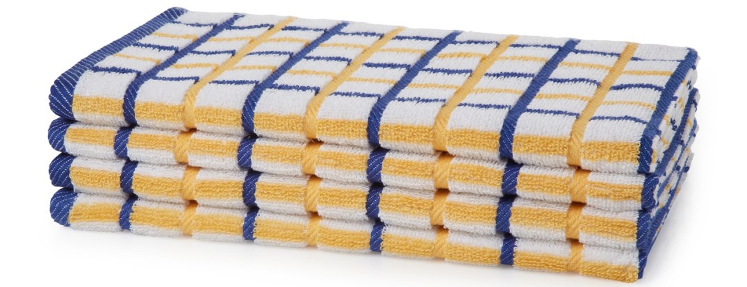 Fancy Stripe tea_towel_big_check_yellow_blue